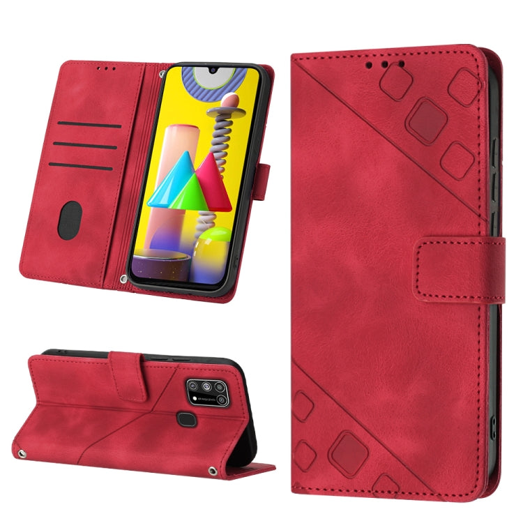 Skin-feel Embossed Leather Phone Case, For Samsung Galaxy M31 / F41 / M21s, For Samsung Galaxy M31s, For Samsung Galaxy M33 5G Global, For Samsung Galaxy M51, For Samsung Galaxy M52 5G, For Samsung Galaxy M53 5G, For Samsung Galaxy S20                 ...