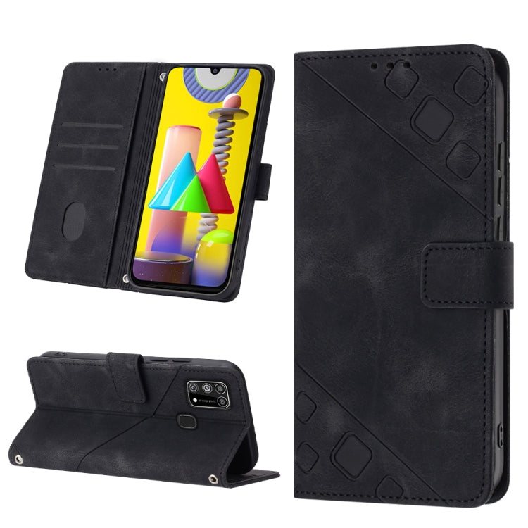 Skin-feel Embossed Leather Phone Case, For Samsung Galaxy M31 / F41 / M21s, For Samsung Galaxy M31s, For Samsung Galaxy M33 5G Global, For Samsung Galaxy M51, For Samsung Galaxy M52 5G, For Samsung Galaxy M53 5G, For Samsung Galaxy S20                 ...