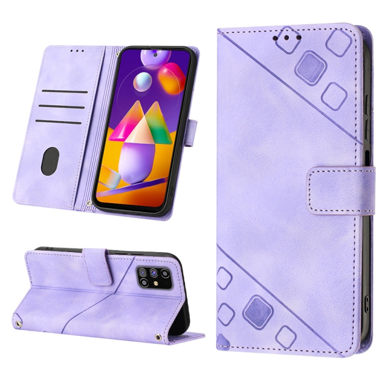 Skin-feel Embossed Leather Phone Case, For Samsung Galaxy M31 / F41 / M21s, For Samsung Galaxy M31s, For Samsung Galaxy M33 5G Global, For Samsung Galaxy M51, For Samsung Galaxy M52 5G, For Samsung Galaxy M53 5G, For Samsung Galaxy S20                 ...