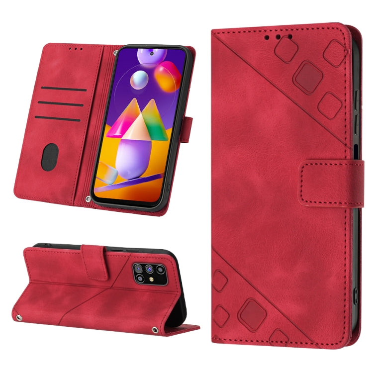 Skin-feel Embossed Leather Phone Case, For Samsung Galaxy M31 / F41 / M21s, For Samsung Galaxy M31s, For Samsung Galaxy M33 5G Global, For Samsung Galaxy M51, For Samsung Galaxy M52 5G, For Samsung Galaxy M53 5G, For Samsung Galaxy S20                 ...