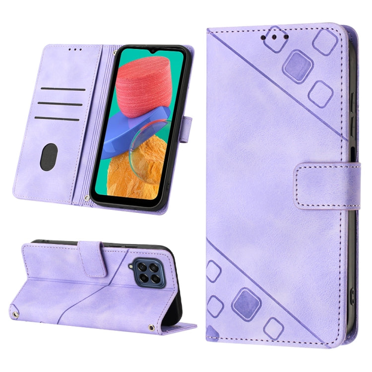 Skin-feel Embossed Leather Phone Case, For Samsung Galaxy M31 / F41 / M21s, For Samsung Galaxy M31s, For Samsung Galaxy M33 5G Global, For Samsung Galaxy M51, For Samsung Galaxy M52 5G, For Samsung Galaxy M53 5G, For Samsung Galaxy S20                 ...