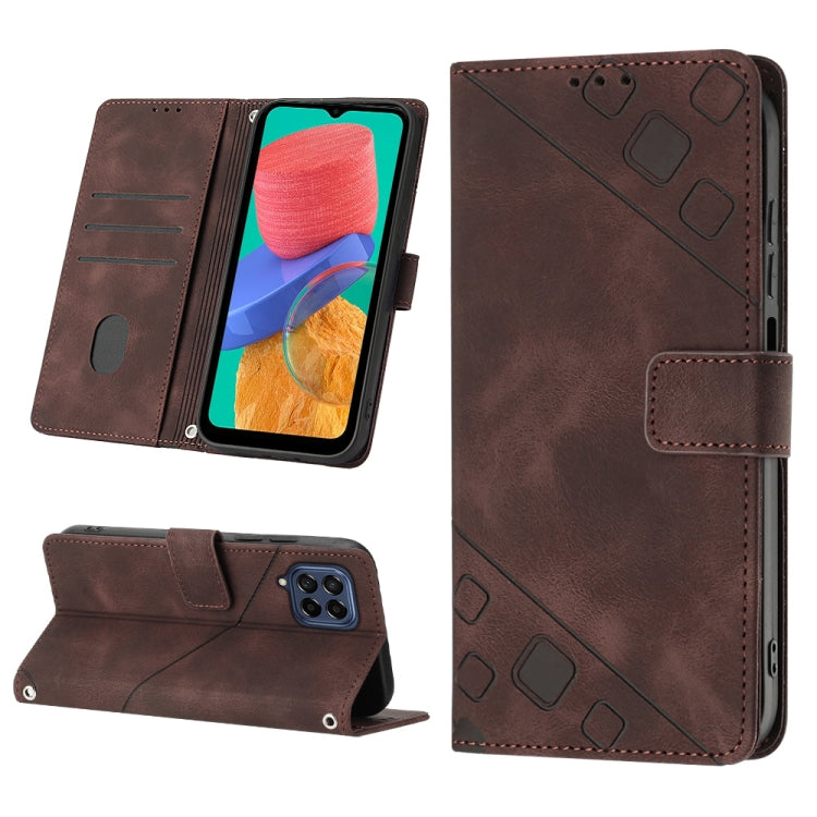 Skin-feel Embossed Leather Phone Case, For Samsung Galaxy M31 / F41 / M21s, For Samsung Galaxy M31s, For Samsung Galaxy M33 5G Global, For Samsung Galaxy M51, For Samsung Galaxy M52 5G, For Samsung Galaxy M53 5G, For Samsung Galaxy S20                 ...