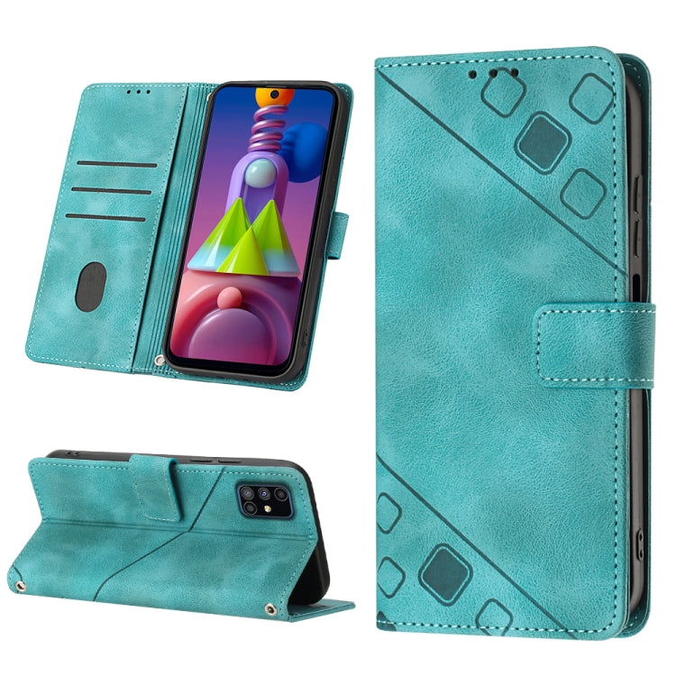 Skin-feel Embossed Leather Phone Case, For Samsung Galaxy M31 / F41 / M21s, For Samsung Galaxy M31s, For Samsung Galaxy M33 5G Global, For Samsung Galaxy M51, For Samsung Galaxy M52 5G, For Samsung Galaxy M53 5G, For Samsung Galaxy S20                 ...