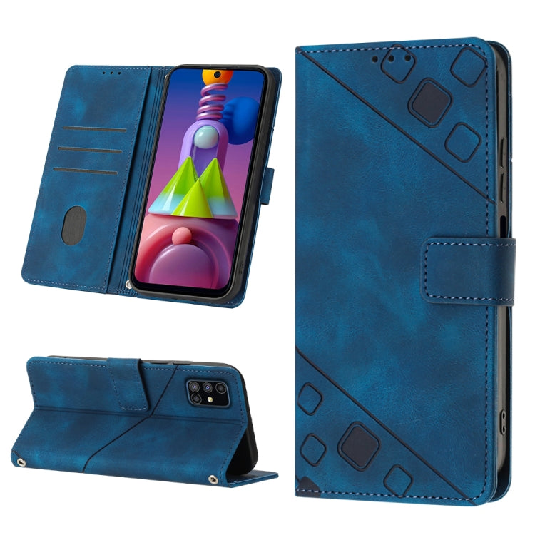 Skin-feel Embossed Leather Phone Case, For Samsung Galaxy M31 / F41 / M21s, For Samsung Galaxy M31s, For Samsung Galaxy M33 5G Global, For Samsung Galaxy M51, For Samsung Galaxy M52 5G, For Samsung Galaxy M53 5G, For Samsung Galaxy S20                 ...