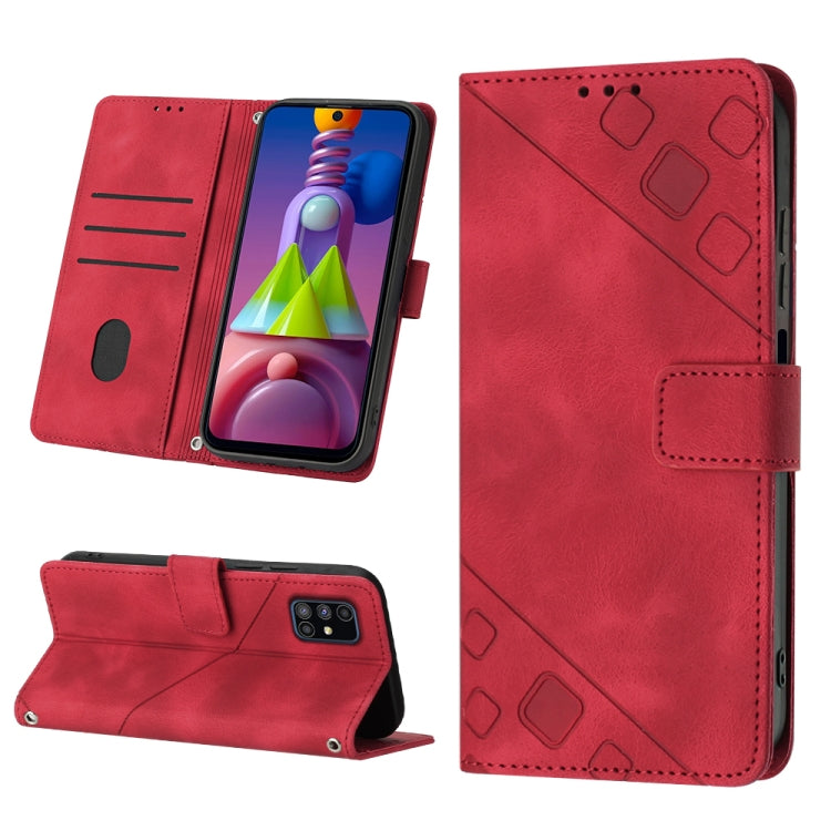 Skin-feel Embossed Leather Phone Case, For Samsung Galaxy M31 / F41 / M21s, For Samsung Galaxy M31s, For Samsung Galaxy M33 5G Global, For Samsung Galaxy M51, For Samsung Galaxy M52 5G, For Samsung Galaxy M53 5G, For Samsung Galaxy S20                 ...