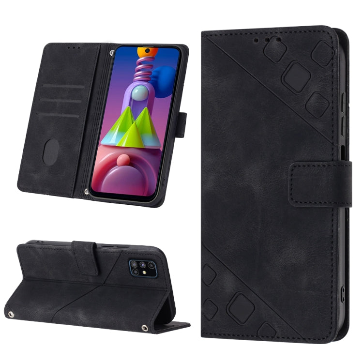 Skin-feel Embossed Leather Phone Case, For Samsung Galaxy M31 / F41 / M21s, For Samsung Galaxy M31s, For Samsung Galaxy M33 5G Global, For Samsung Galaxy M51, For Samsung Galaxy M52 5G, For Samsung Galaxy M53 5G, For Samsung Galaxy S20                 ...
