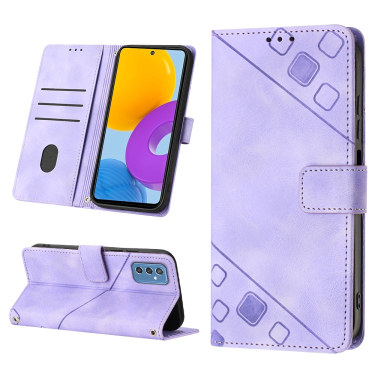 Skin-feel Embossed Leather Phone Case, For Samsung Galaxy M31 / F41 / M21s, For Samsung Galaxy M31s, For Samsung Galaxy M33 5G Global, For Samsung Galaxy M51, For Samsung Galaxy M52 5G, For Samsung Galaxy M53 5G, For Samsung Galaxy S20                 ...