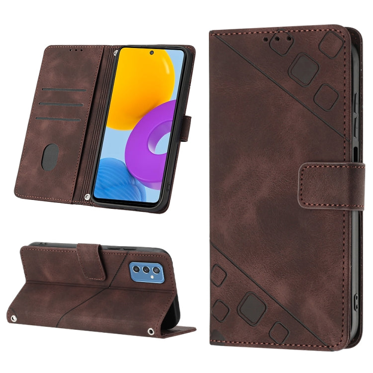 Skin-feel Embossed Leather Phone Case, For Samsung Galaxy M31 / F41 / M21s, For Samsung Galaxy M31s, For Samsung Galaxy M33 5G Global, For Samsung Galaxy M51, For Samsung Galaxy M52 5G, For Samsung Galaxy M53 5G, For Samsung Galaxy S20                 ...