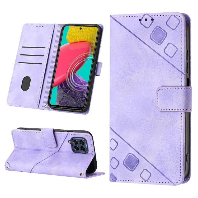 Skin-feel Embossed Leather Phone Case, For Samsung Galaxy M31 / F41 / M21s, For Samsung Galaxy M31s, For Samsung Galaxy M33 5G Global, For Samsung Galaxy M51, For Samsung Galaxy M52 5G, For Samsung Galaxy M53 5G, For Samsung Galaxy S20                 ...