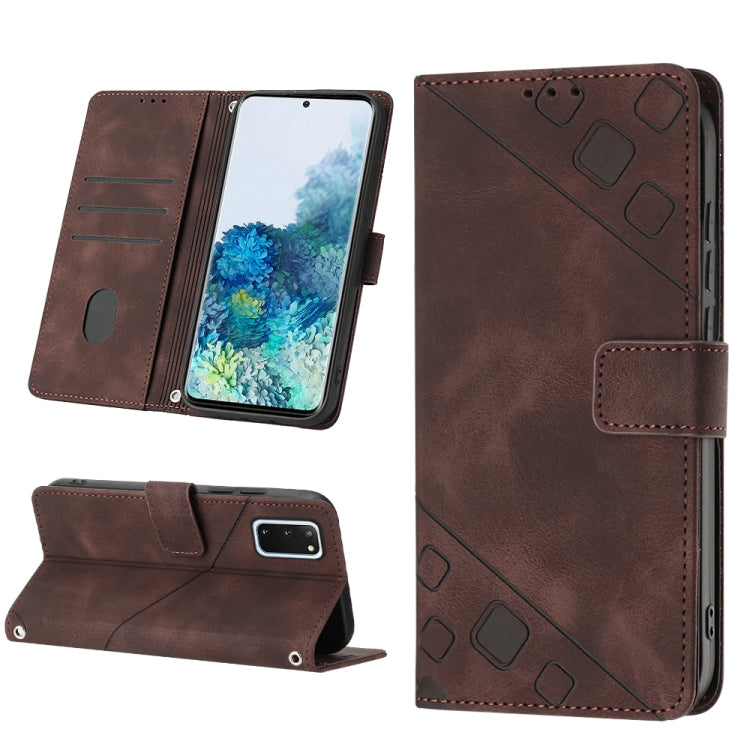 Skin-feel Embossed Leather Phone Case, For Samsung Galaxy M31 / F41 / M21s, For Samsung Galaxy M31s, For Samsung Galaxy M33 5G Global, For Samsung Galaxy M51, For Samsung Galaxy M52 5G, For Samsung Galaxy M53 5G, For Samsung Galaxy S20                 ...
