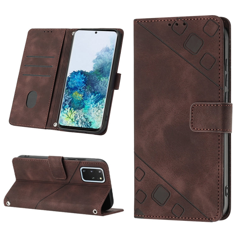 Skin-feel Embossed Leather Phone Case, For Samsung Galaxy M31 / F41 / M21s, For Samsung Galaxy M31s, For Samsung Galaxy M33 5G Global, For Samsung Galaxy M51, For Samsung Galaxy M52 5G, For Samsung Galaxy M53 5G, For Samsung Galaxy S20                 ...