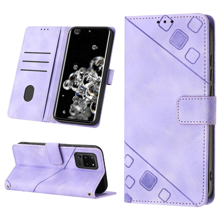 Skin-feel Embossed Leather Phone Case, For Samsung Galaxy S20 Ultra, For Samsung Galaxy Xcover6 Pro