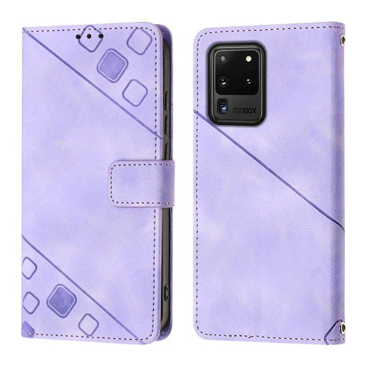 Skin-feel Embossed Leather Phone Case, For Samsung Galaxy S20 Ultra, For Samsung Galaxy Xcover6 Pro