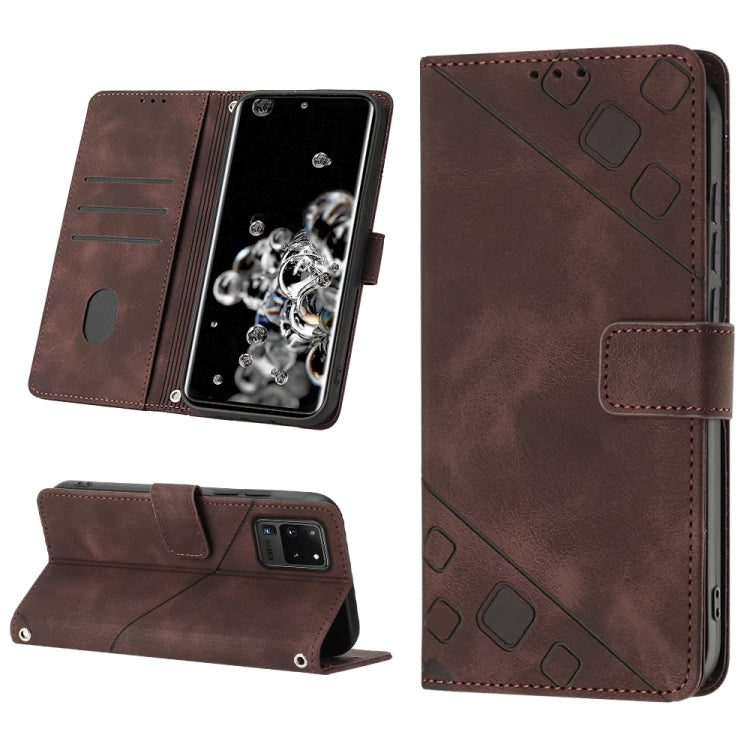 Skin-feel Embossed Leather Phone Case, For Samsung Galaxy S20 Ultra, For Samsung Galaxy Xcover6 Pro