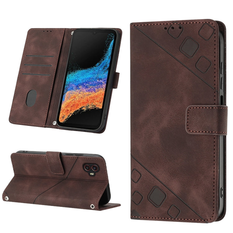 Skin-feel Embossed Leather Phone Case, For Samsung Galaxy S20 Ultra, For Samsung Galaxy Xcover6 Pro