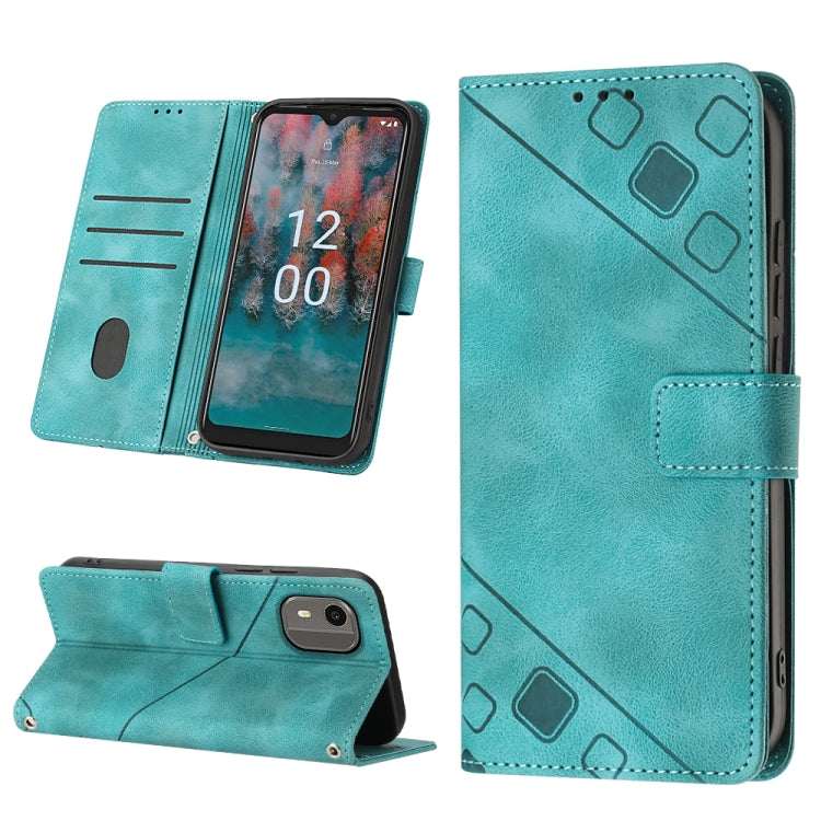 Skin-feel Embossed Leather Phone Case, For Nokia C12, For Nokia C02, For Nokia C22, For Nokia C32, For Nokia G22, For Xiaomi Poco C55 / Redmi 12C / 11A, For Xiaomi 13, For Xiaomi 13 Pro