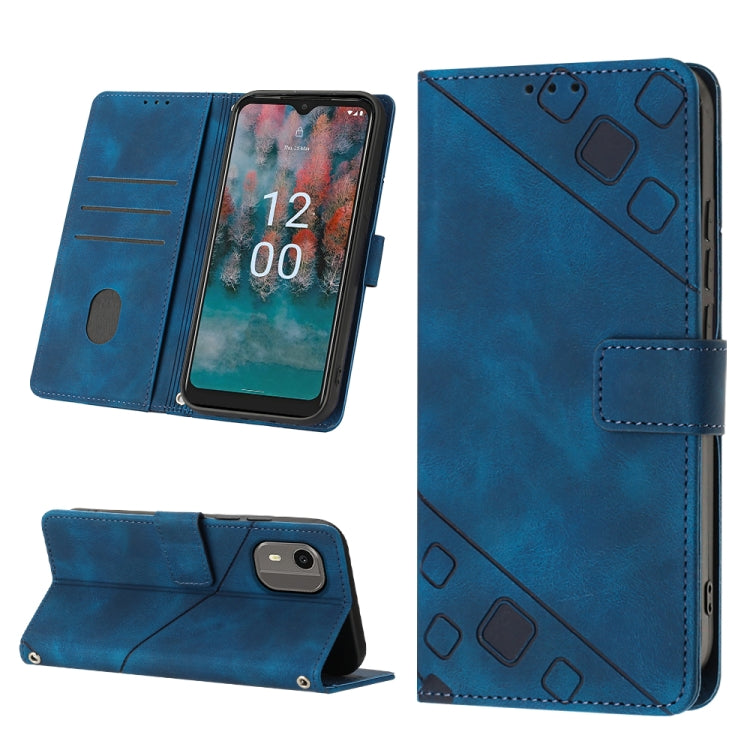 Skin-feel Embossed Leather Phone Case, For Nokia C12, For Nokia C02, For Nokia C22, For Nokia C32, For Nokia G22, For Xiaomi Poco C55 / Redmi 12C / 11A, For Xiaomi 13, For Xiaomi 13 Pro