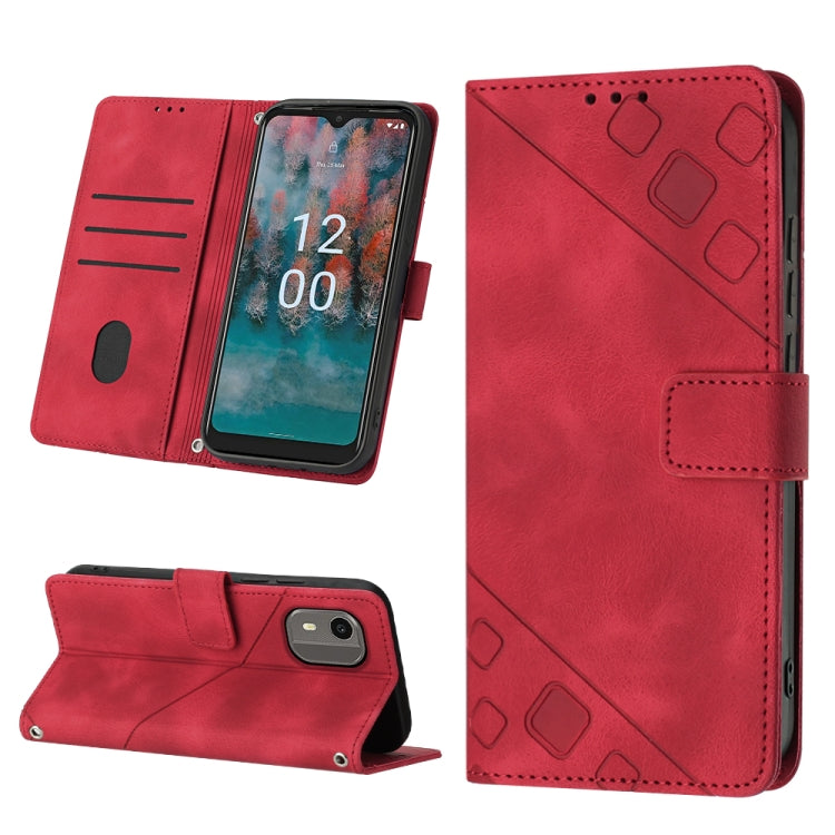 Skin-feel Embossed Leather Phone Case, For Nokia C12, For Nokia C02, For Nokia C22, For Nokia C32, For Nokia G22, For Xiaomi Poco C55 / Redmi 12C / 11A, For Xiaomi 13, For Xiaomi 13 Pro