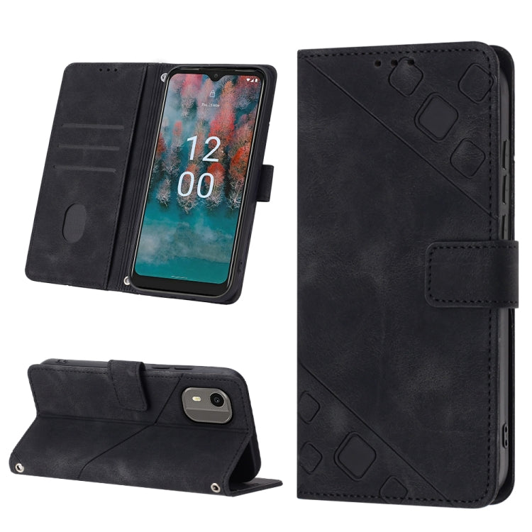 Skin-feel Embossed Leather Phone Case, For Nokia C12, For Nokia C02, For Nokia C22, For Nokia C32, For Nokia G22, For Xiaomi Poco C55 / Redmi 12C / 11A, For Xiaomi 13, For Xiaomi 13 Pro