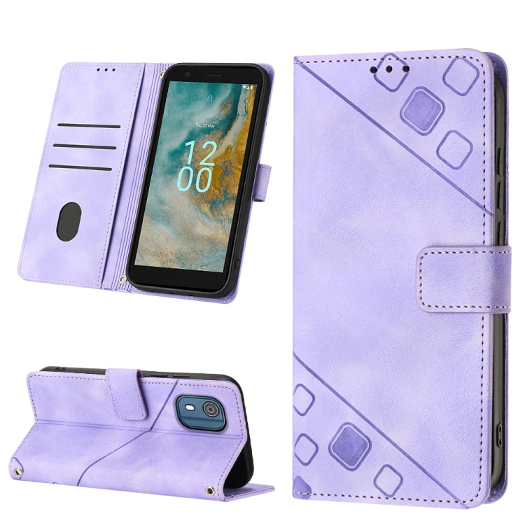 Skin-feel Embossed Leather Phone Case, For Nokia C12, For Nokia C02, For Nokia C22, For Nokia C32, For Nokia G22, For Xiaomi Poco C55 / Redmi 12C / 11A, For Xiaomi 13, For Xiaomi 13 Pro