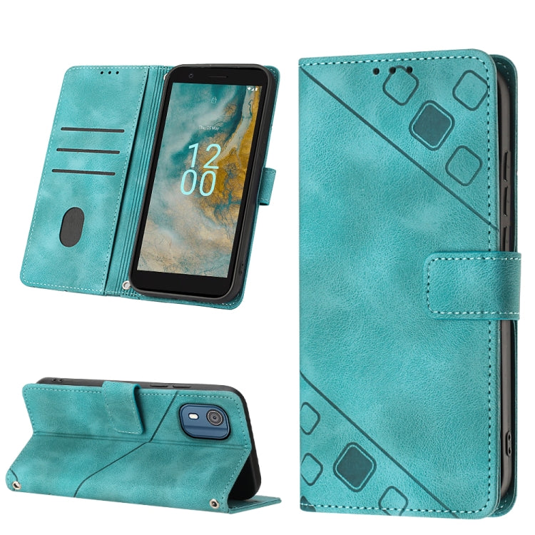 Skin-feel Embossed Leather Phone Case, For Nokia C12, For Nokia C02, For Nokia C22, For Nokia C32, For Nokia G22, For Xiaomi Poco C55 / Redmi 12C / 11A, For Xiaomi 13, For Xiaomi 13 Pro