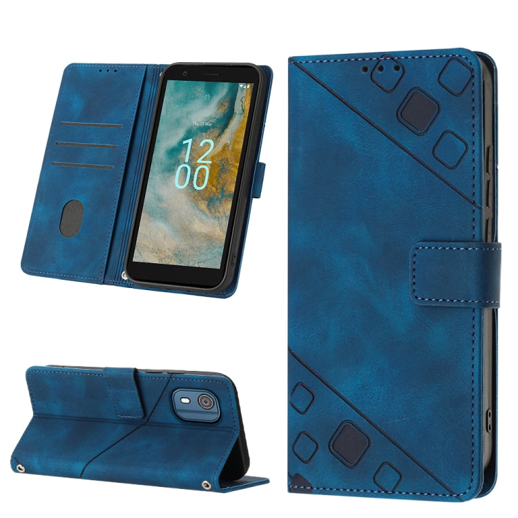 Skin-feel Embossed Leather Phone Case, For Nokia C12, For Nokia C02, For Nokia C22, For Nokia C32, For Nokia G22, For Xiaomi Poco C55 / Redmi 12C / 11A, For Xiaomi 13, For Xiaomi 13 Pro