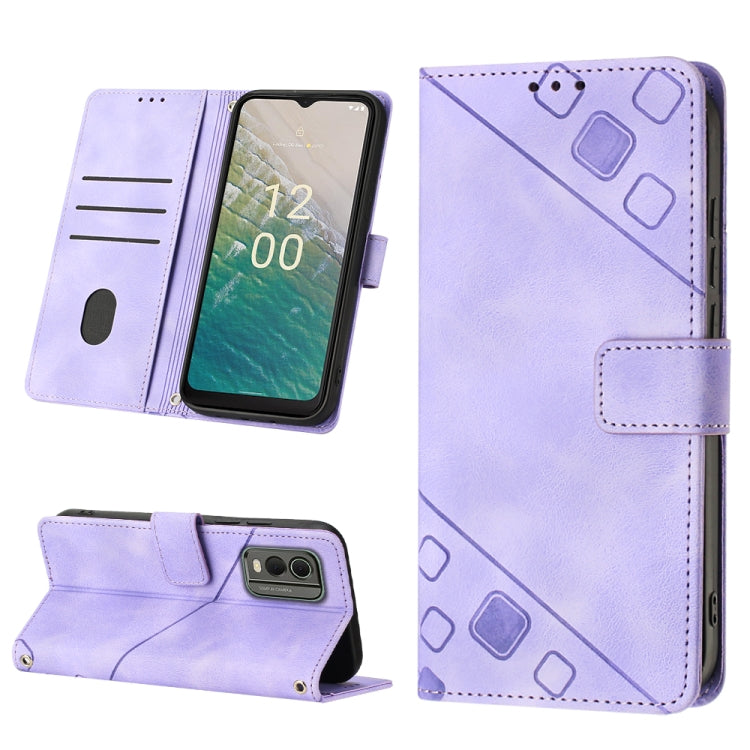 Skin-feel Embossed Leather Phone Case, For Nokia C12, For Nokia C02, For Nokia C22, For Nokia C32, For Nokia G22, For Xiaomi Poco C55 / Redmi 12C / 11A, For Xiaomi 13, For Xiaomi 13 Pro