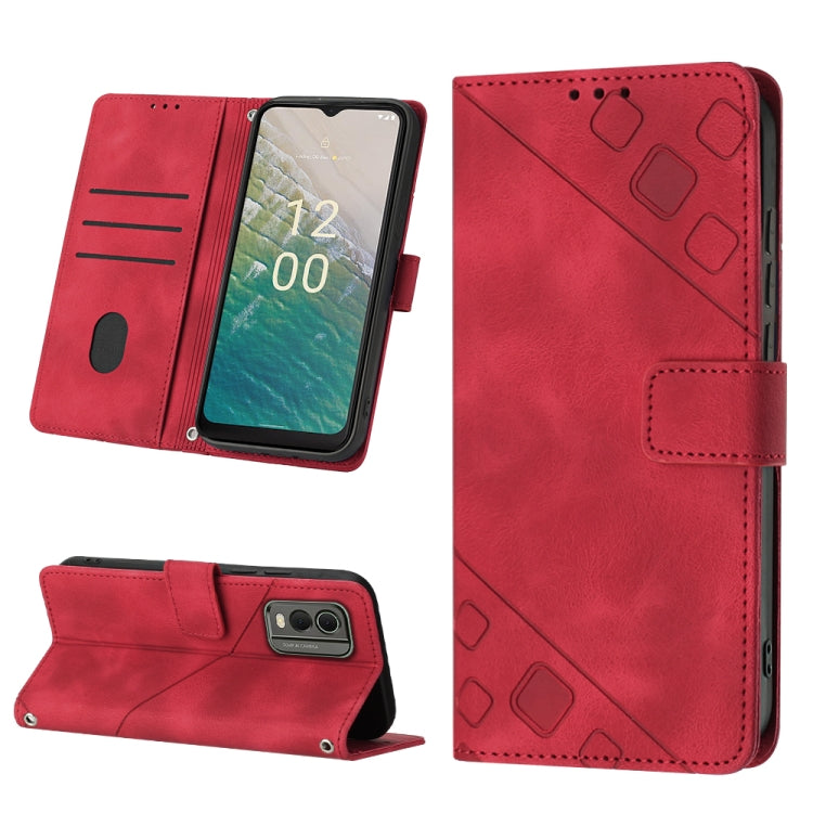 Skin-feel Embossed Leather Phone Case, For Nokia C12, For Nokia C02, For Nokia C22, For Nokia C32, For Nokia G22, For Xiaomi Poco C55 / Redmi 12C / 11A, For Xiaomi 13, For Xiaomi 13 Pro