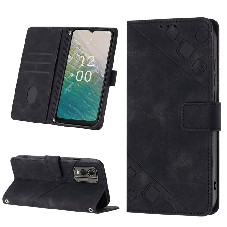 Skin-feel Embossed Leather Phone Case, For Nokia C12, For Nokia C02, For Nokia C22, For Nokia C32, For Nokia G22, For Xiaomi Poco C55 / Redmi 12C / 11A, For Xiaomi 13, For Xiaomi 13 Pro