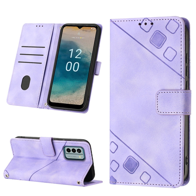 Skin-feel Embossed Leather Phone Case, For Nokia C12, For Nokia C02, For Nokia C22, For Nokia C32, For Nokia G22, For Xiaomi Poco C55 / Redmi 12C / 11A, For Xiaomi 13, For Xiaomi 13 Pro