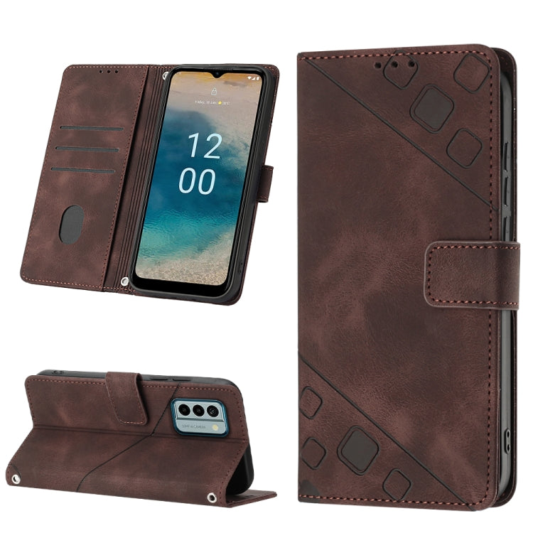 Skin-feel Embossed Leather Phone Case, For Nokia C12, For Nokia C02, For Nokia C22, For Nokia C32, For Nokia G22, For Xiaomi Poco C55 / Redmi 12C / 11A, For Xiaomi 13, For Xiaomi 13 Pro