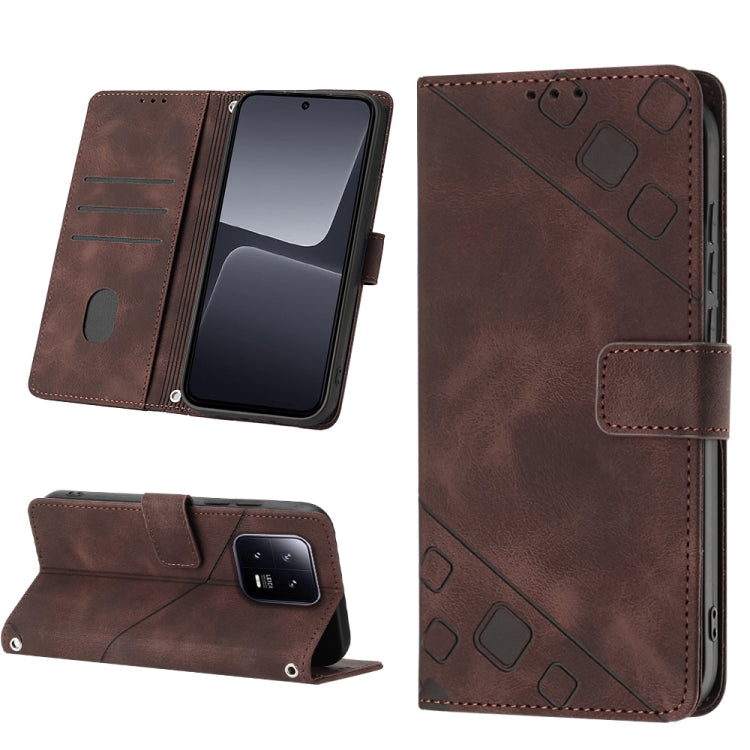 Skin-feel Embossed Leather Phone Case, For Nokia C12, For Nokia C02, For Nokia C22, For Nokia C32, For Nokia G22, For Xiaomi Poco C55 / Redmi 12C / 11A, For Xiaomi 13, For Xiaomi 13 Pro