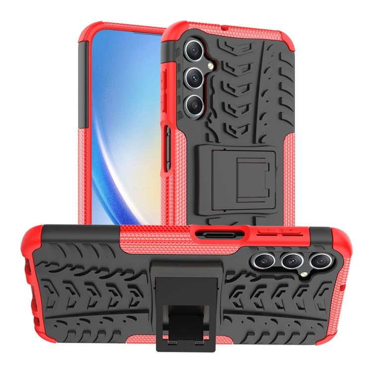 Tire Texture TPU + PC Phone Case with Holder, For Samsung Galaxy A24 4G, For Xiaomi Redmi 12C, For Xiaomi Poco C55, For Lenovo Tab M9