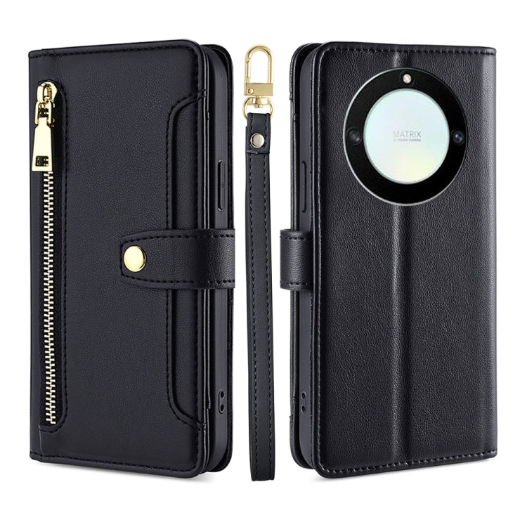 Sheep Texture Cross-body Zipper Wallet Leather Phone Case, For Honor X40, For OnePlus Ace 2V 5G