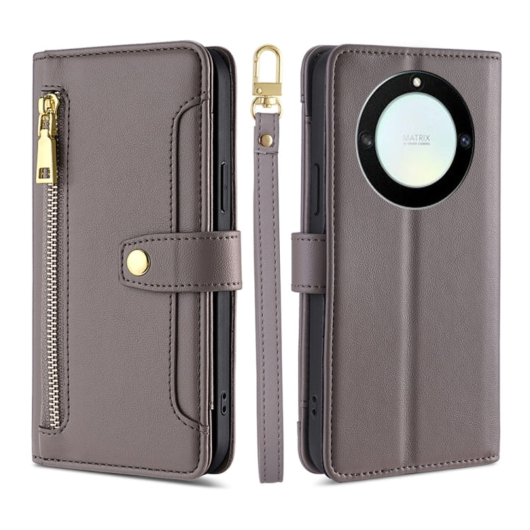 Sheep Texture Cross-body Zipper Wallet Leather Phone Case, For Honor X40, For OnePlus Ace 2V 5G