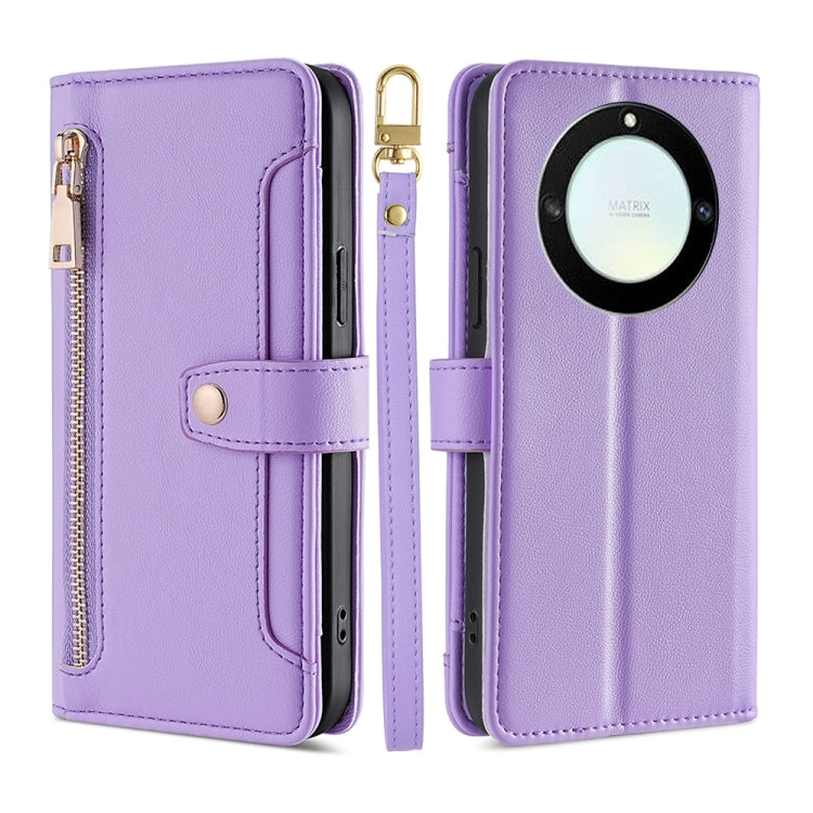 Sheep Texture Cross-body Zipper Wallet Leather Phone Case, For Honor X40, For OnePlus Ace 2V 5G