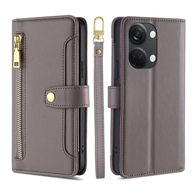 Sheep Texture Cross-body Zipper Wallet Leather Phone Case, For Honor X40, For OnePlus Ace 2V 5G
