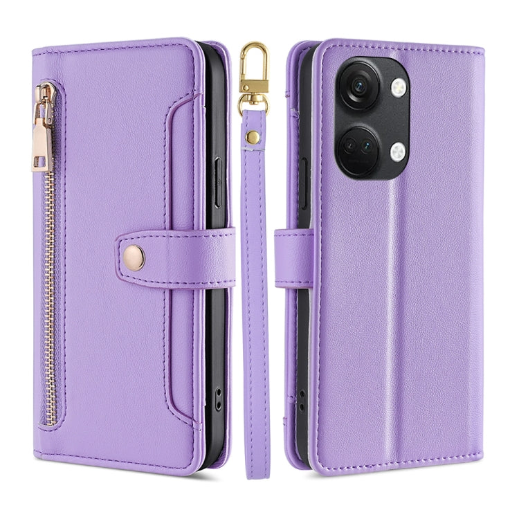 Sheep Texture Cross-body Zipper Wallet Leather Phone Case, For Honor X40, For OnePlus Ace 2V 5G