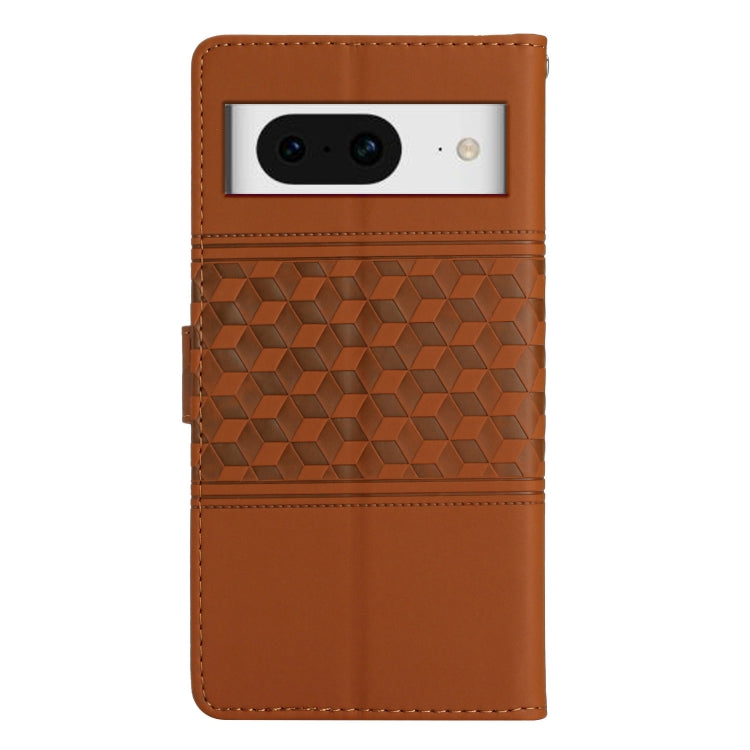 Diamond Embossed Skin Feel Leather Phone Case with Lanyard, For Google Pixel 8, For Google Pixel 8 Pro, For Google Pixel 7 5G, For Google Pixel 7 Pro 5G, For Google Pixel 7a, For Google Pixel 6, For Google Pixel 6 Pro, For Google Pixel 6a