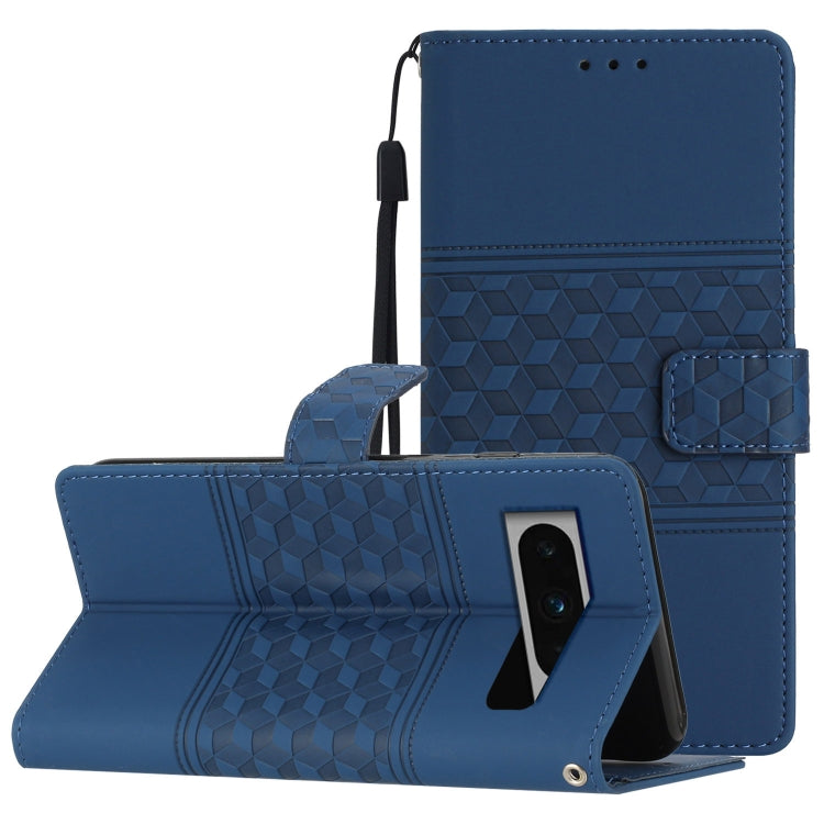 Diamond Embossed Skin Feel Leather Phone Case with Lanyard, For Google Pixel 8, For Google Pixel 8 Pro, For Google Pixel 7 5G, For Google Pixel 7 Pro 5G, For Google Pixel 7a, For Google Pixel 6, For Google Pixel 6 Pro, For Google Pixel 6a