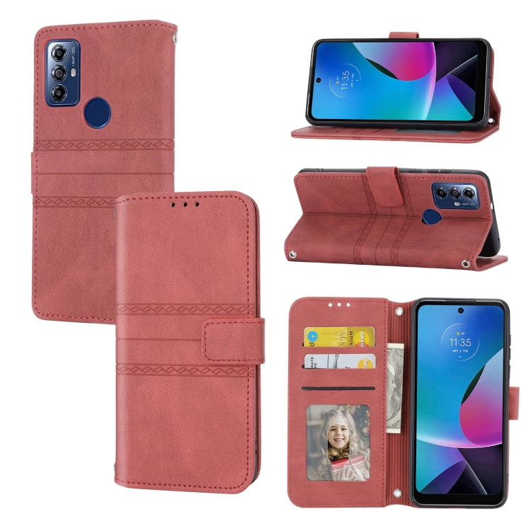 Embossed Stripes Skin Feel Leather Phone Case, For Motorola Moto G Play 5G, For Motorola Moto G Stylus 5G 2023, For Xiaomi Redmi Note 12 5G Global, For Xiaomi Redmi Note 12 Pro 5G Global, For Redmi Note 12 Pro+ 5G Global                                ...
