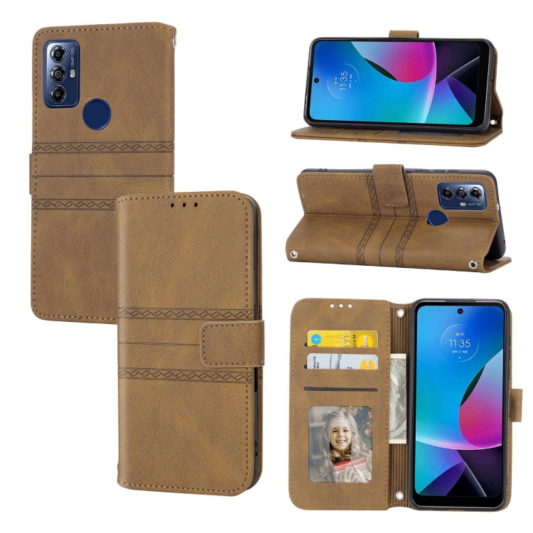 Embossed Stripes Skin Feel Leather Phone Case, For Motorola Moto G Play 5G, For Motorola Moto G Stylus 5G 2023, For Xiaomi Redmi Note 12 5G Global, For Xiaomi Redmi Note 12 Pro 5G Global, For Redmi Note 12 Pro+ 5G Global                                ...