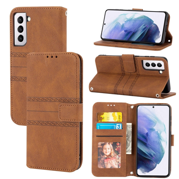 Embossed Stripes Skin Feel Leather Phone Case, For Samsung Galaxy S23+ 5G, For Samsung Galaxy S23 Ultra 5G, For Samsung Galaxy A14 5G, For Samsung Galaxy A34 5G, For Samsung Galaxy A54 5G