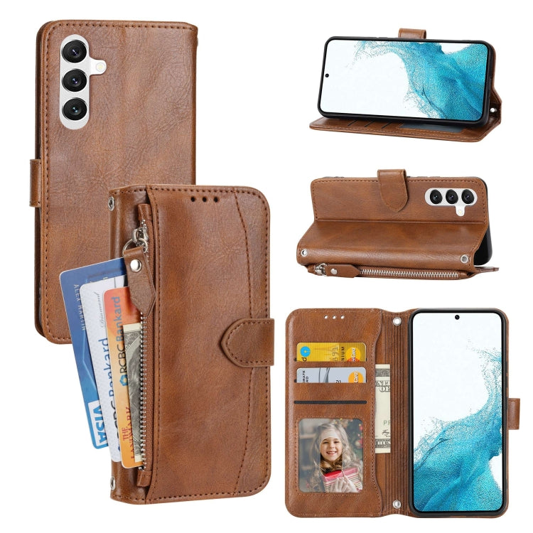 Oil Skin Zipper Wallet Leather Phone Case, For Samsung Galaxy A14 5G, For Samsung Galaxy A34 5G, For Samsung Galaxy A54 5G