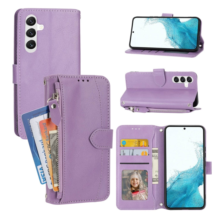 Oil Skin Zipper Wallet Leather Phone Case, For Samsung Galaxy A14 5G, For Samsung Galaxy A34 5G, For Samsung Galaxy A54 5G