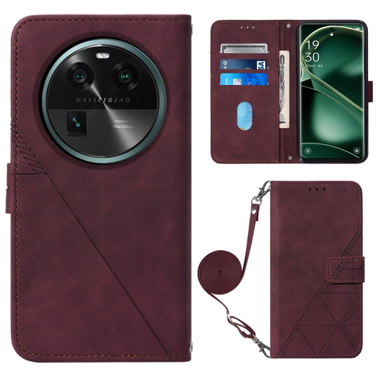 Crossbody 3D Embossed Flip Leather Phone Case, For OPPO Find X6, For OPPO Find X6 Pro, For OPPO Reno8 T 5G / A1 Pro 5G Global, For Realme 10 4G, For Realme 10 Pro 5G, For Realme 10 Pro+ 5G, For Realme C55, For Realme GT Neo 5  5G / GT 3
