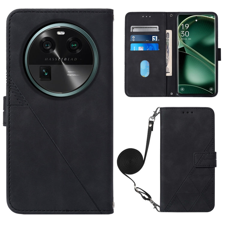 Crossbody 3D Embossed Flip Leather Phone Case, For OPPO Find X6, For OPPO Find X6 Pro, For OPPO Reno8 T 5G / A1 Pro 5G Global, For Realme 10 4G, For Realme 10 Pro 5G, For Realme 10 Pro+ 5G, For Realme C55, For Realme GT Neo 5  5G / GT 3