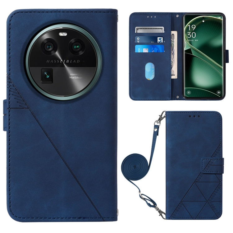 Crossbody 3D Embossed Flip Leather Phone Case, For OPPO Find X6, For OPPO Find X6 Pro, For OPPO Reno8 T 5G / A1 Pro 5G Global, For Realme 10 4G, For Realme 10 Pro 5G, For Realme 10 Pro+ 5G, For Realme C55, For Realme GT Neo 5  5G / GT 3