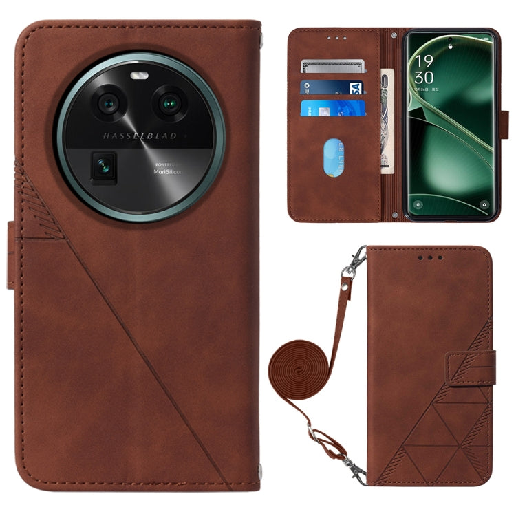 Crossbody 3D Embossed Flip Leather Phone Case, For OPPO Find X6, For OPPO Find X6 Pro, For OPPO Reno8 T 5G / A1 Pro 5G Global, For Realme 10 4G, For Realme 10 Pro 5G, For Realme 10 Pro+ 5G, For Realme C55, For Realme GT Neo 5  5G / GT 3
