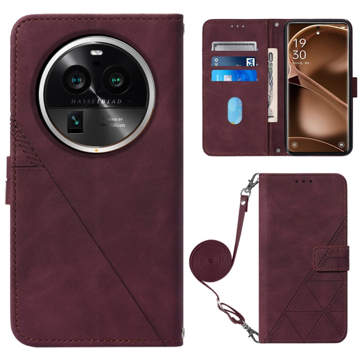 Crossbody 3D Embossed Flip Leather Phone Case, For OPPO Find X6, For OPPO Find X6 Pro, For OPPO Reno8 T 5G / A1 Pro 5G Global, For Realme 10 4G, For Realme 10 Pro 5G, For Realme 10 Pro+ 5G, For Realme C55, For Realme GT Neo 5  5G / GT 3